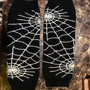 Empyre Black and White Spider Web Leg Warmers